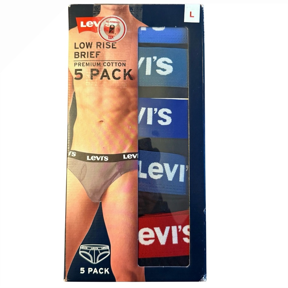 Levi's Men's Low Rise Briefs 5 Pack - Black - Large